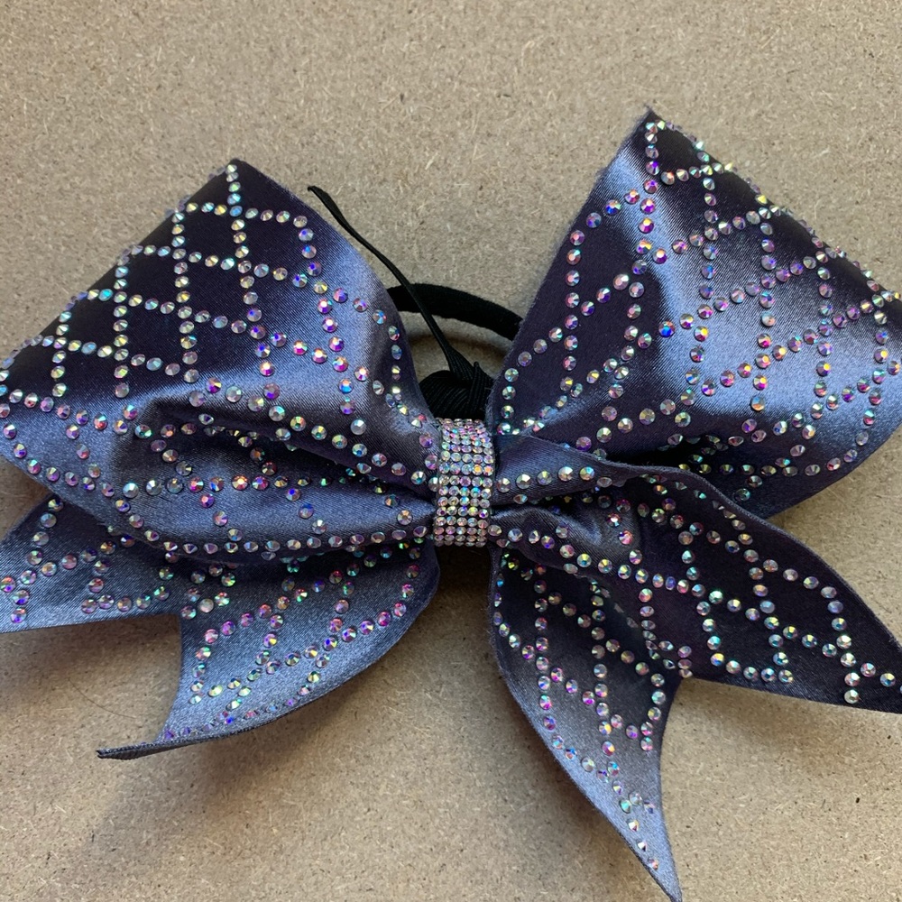 Gray & Silver Cheer Bow